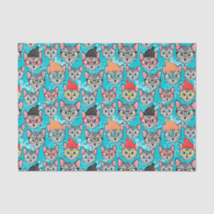 Katze im Hut Seidenpapier