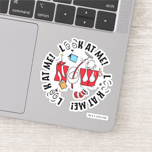 Katze im Hut   Sieh mich an! Sieh mich an! Aufkleber