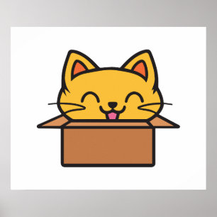 Katze im Karton Poster