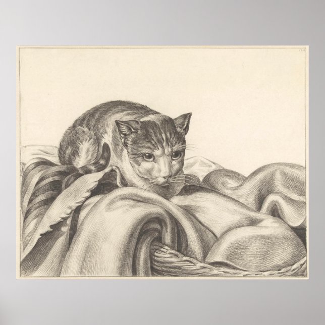 Katze im Korb 1802 Poster (Vorne)