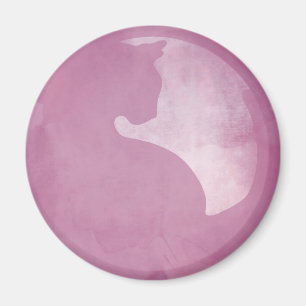 Katze im Kreis - rosa Magnet