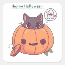 Katze im Kürbis Halloween-Aufkleber 🎃🐱 | Süßer G