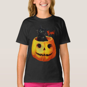 Katze im Kürbis Halloween T-Shirt