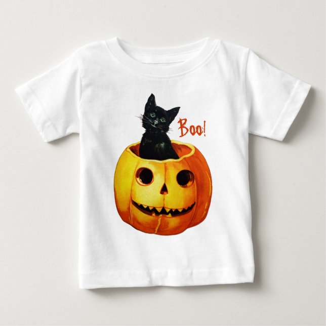 Katze im Kürbiskreider Halloween-Shirt Baby T-shirt (Vorderseite)