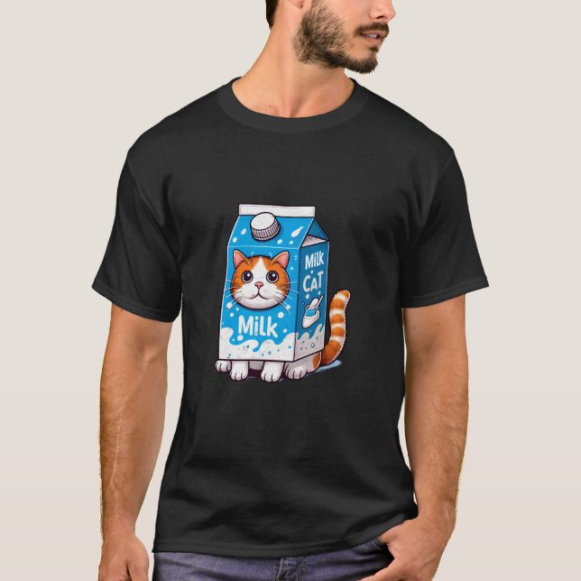 Katze im Milch-Kostüm T-Shirt (Vorderseite)
