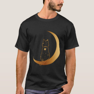 Katze im Monddesign T-Shirt