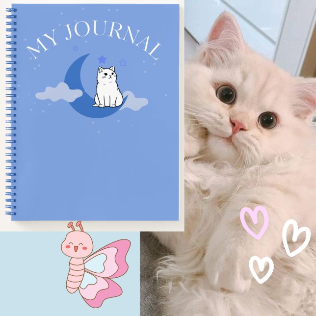 Katze im Mondjournal 💜 💙 😺 Notizbuch (Von Creator hochgeladen)