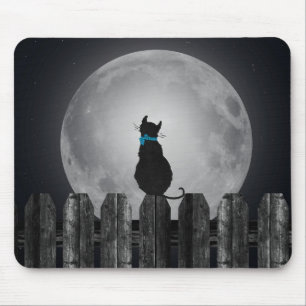 Katze im Mondlicht Mousepad