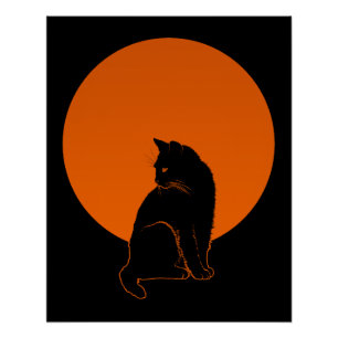 KATZE IM MONDLICHT POSTER
