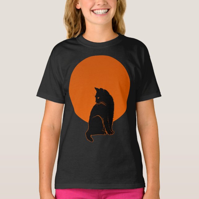 KATZE IM MONDLICHT T-Shirt (Vorderseite)