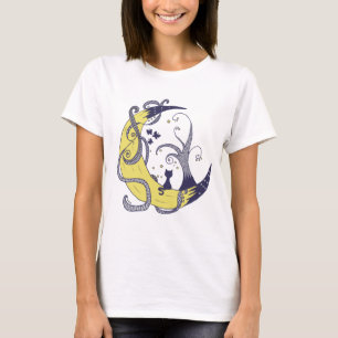 Katze im Mondshirt T-Shirt