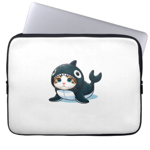 Katze im Orca-Kostüm Tank Top Laptopschutzhülle