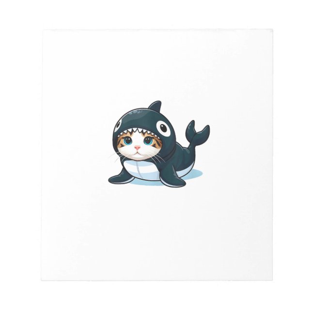 Katze im Orca-Kostüm Tank Top Notizblock (Vorderseite)