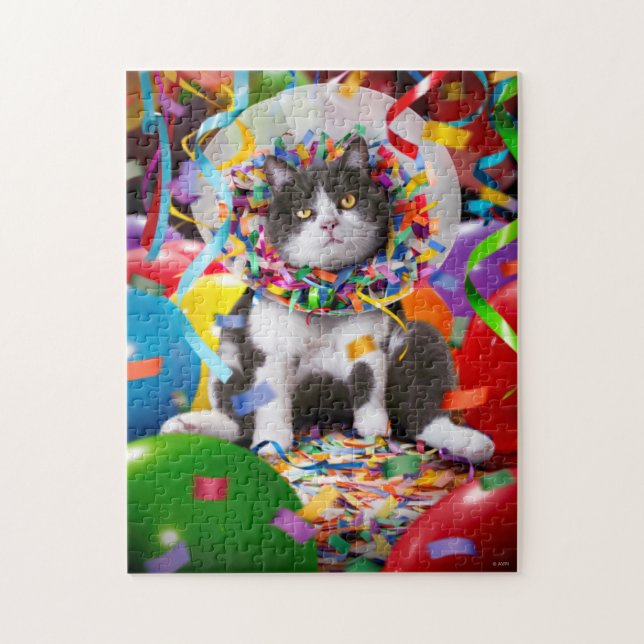 Katze im Party Cone Puzzle (Vertikal)