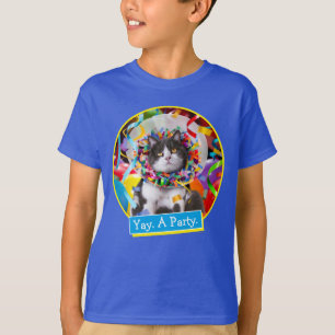 Katze im Party T-Shirt
