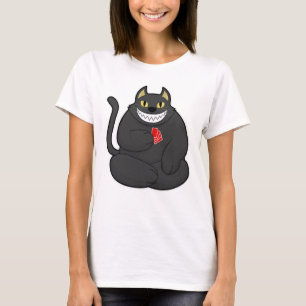 Katze im Poker mit Poker-Karten T-Shirt
