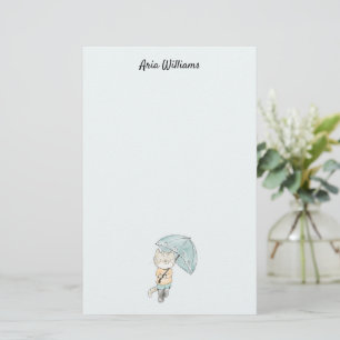 Katze im Rain Stationery Briefpapier