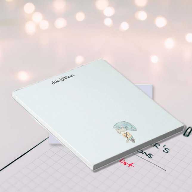 Katze im Rain Stationery Notizblock (Von Creator hochgeladen)