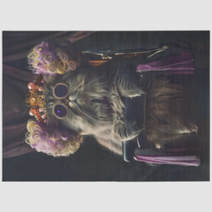 Katze im Salon mit Persönlichkeitsentkundung Seidenpapier