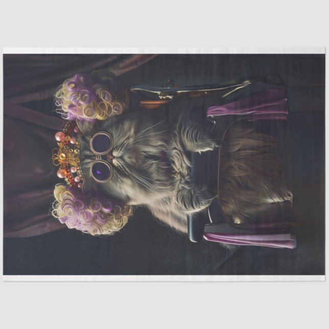 Katze im Salon mit Persönlichkeitsentkundung Seidenpapier (Vorderseite)