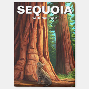 Katze im Sequoia Nationalpark California Magnet