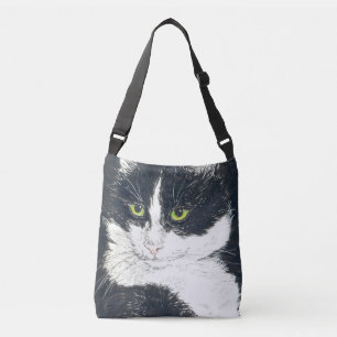 Katze im Smoking Tragetaschen Mit Langen Trägern