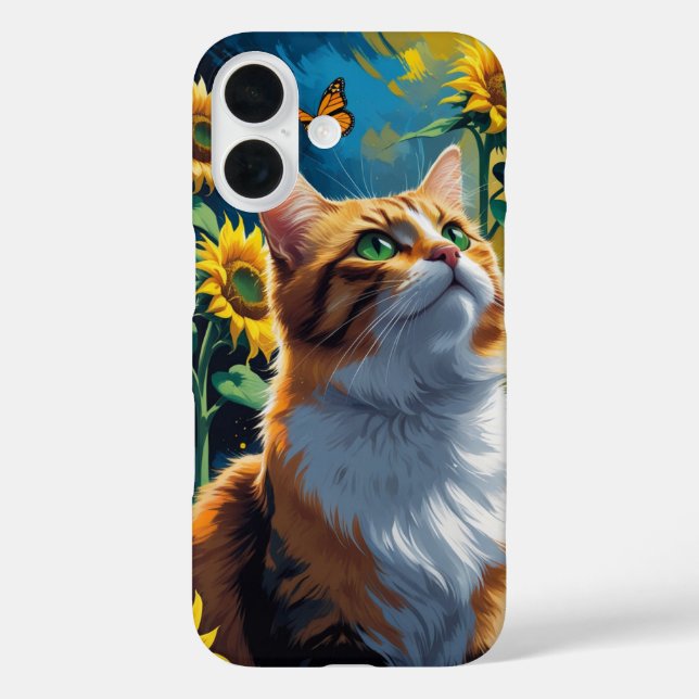 Katze im Sonnenblumengarten Case-Mate iPhone Hülle (Rückseite)