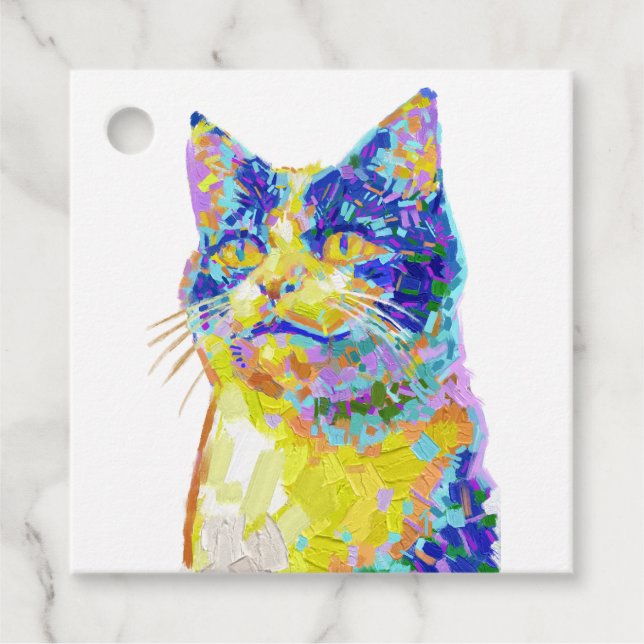 Katze im Sonnenlicht Geschenkanhänger (Vorderseite)
