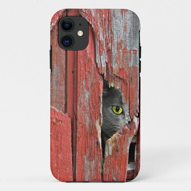 Katze im Stallholzloch Case-Mate iPhone Hülle (Rückseite)