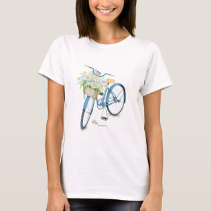 Katze im Stumpfbukett auf dem Fahrrad T-Shirt