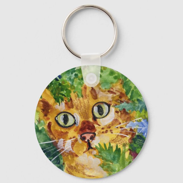 Katze im Verborgenen Schlüsselanhänger (Vorderseite)