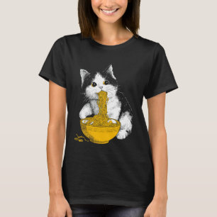 Katze im Vintage-Japanischen Stil, die Ramen-Nudel T-Shirt