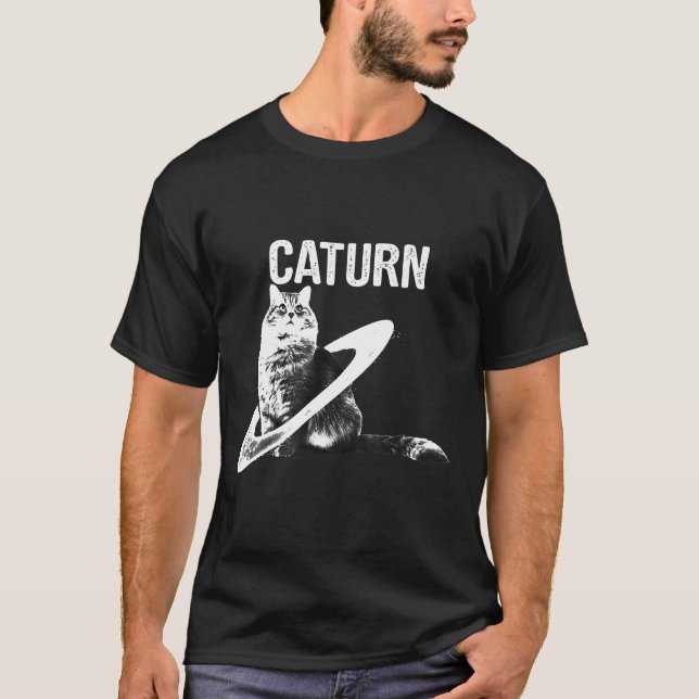 Katze im Weltraum T-Shirt (Vorderseite)