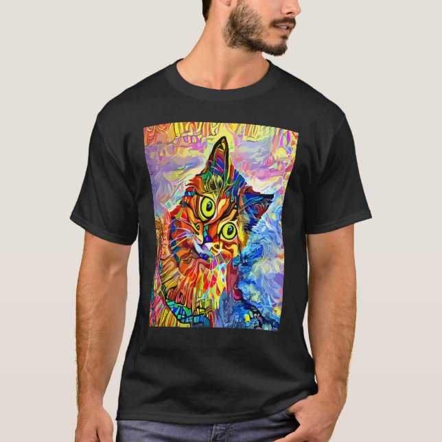 KATZE IMPRESSIONIST Kätzchen Kätzchen Katze  Mama  T-Shirt (Vorderseite)