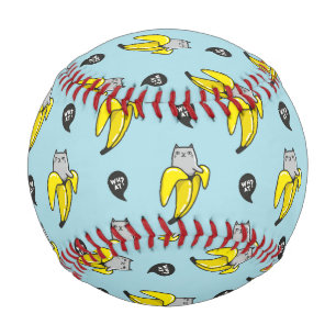 Katze in Banane Baseball
