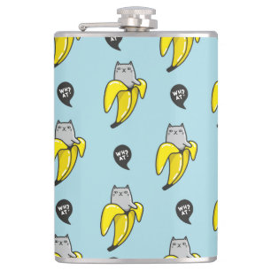 Katze in Banane Flachmann