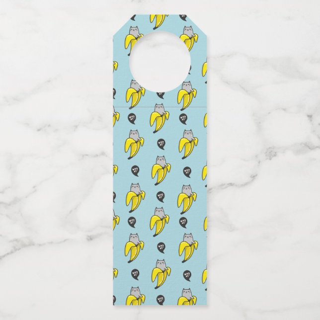 Katze in Banane Flaschenanhänger (Vorderseite)