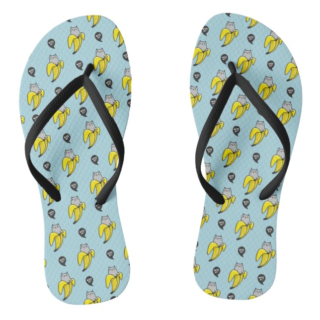 Katze in Banane Flip Flops (Fußbett)