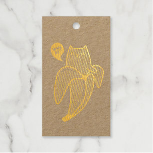 Katze in Banane Geschenkanhänger