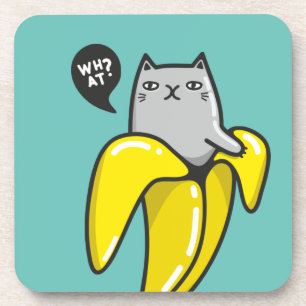 Katze in Banane Getränkeuntersetzer