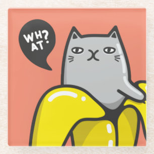Katze in Banane Glasuntersetzer