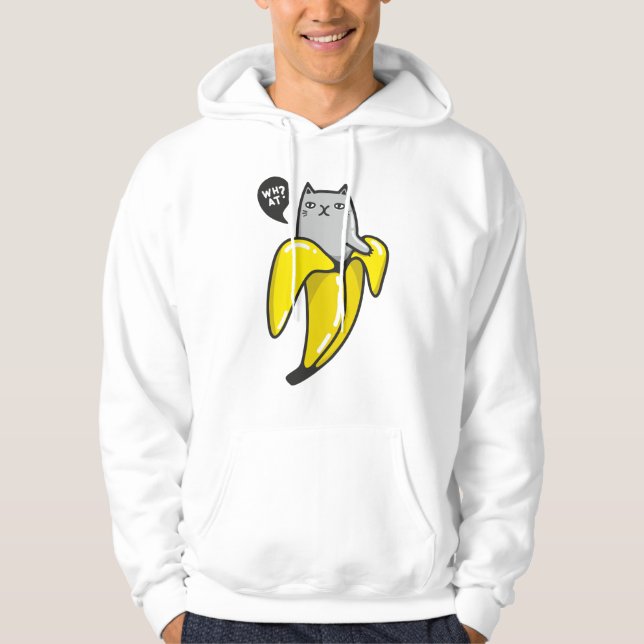 Katze in Banane Hoodie (Vorderseite)