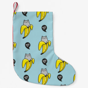 Katze in Banane Kleiner Weihnachtsstrumpf