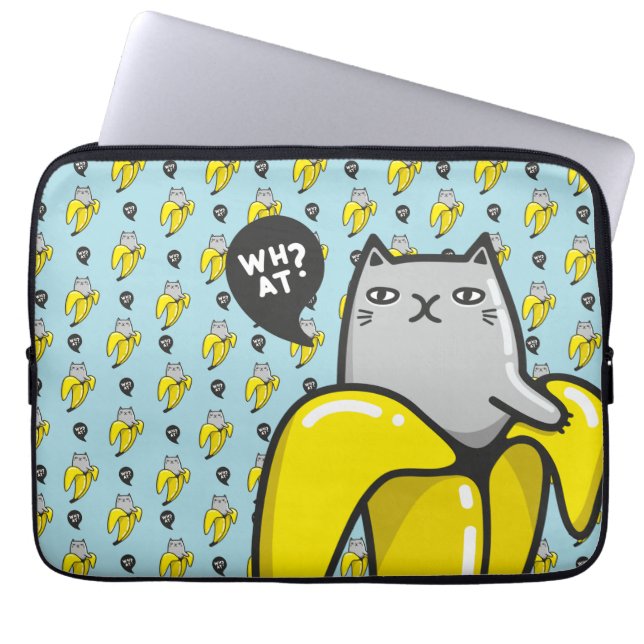 Katze in Banane Laptopschutzhülle (Vorderseite)