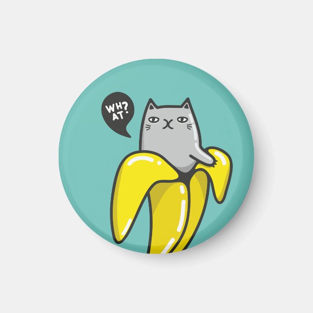 Katze in Banane Magnet (Vorne)