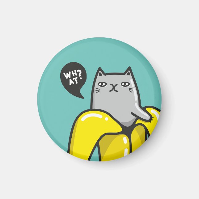 Katze in Banane Magnet (Vorne)