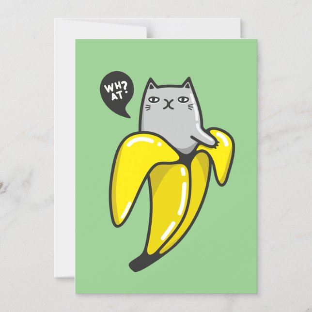 Katze in Banane Magneteinladung (Vorderseite)