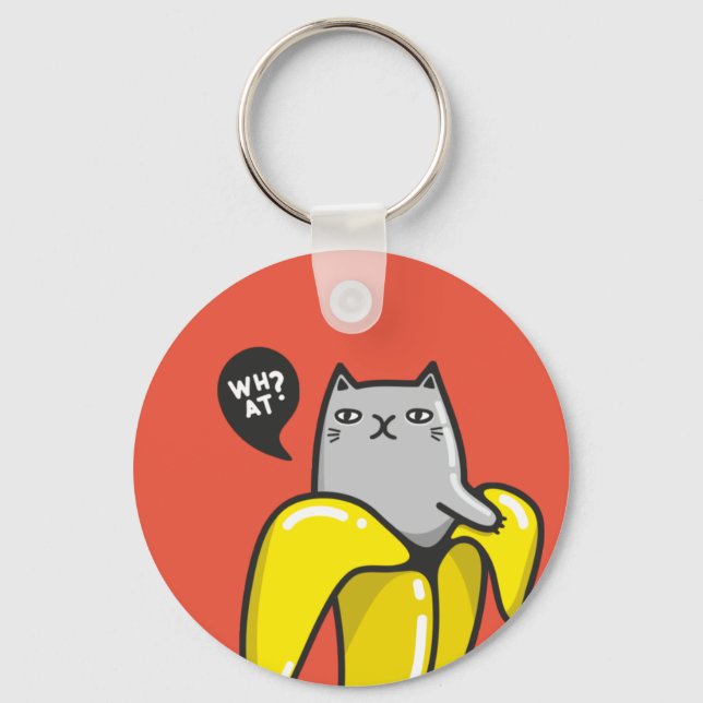 Katze in Banane Schlüsselanhänger (Vorderseite)
