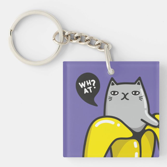 Katze in Banane Schlüsselanhänger (Vorderseite)