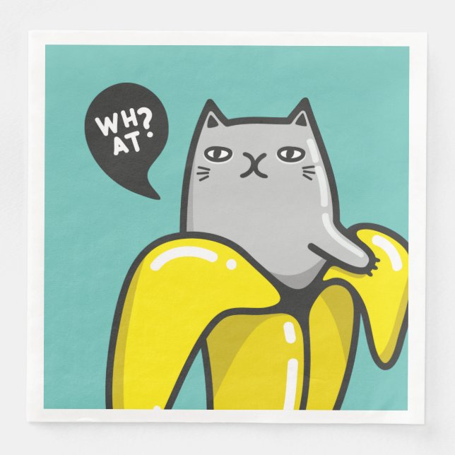 Katze in Banane Serviette (Vorderseite)